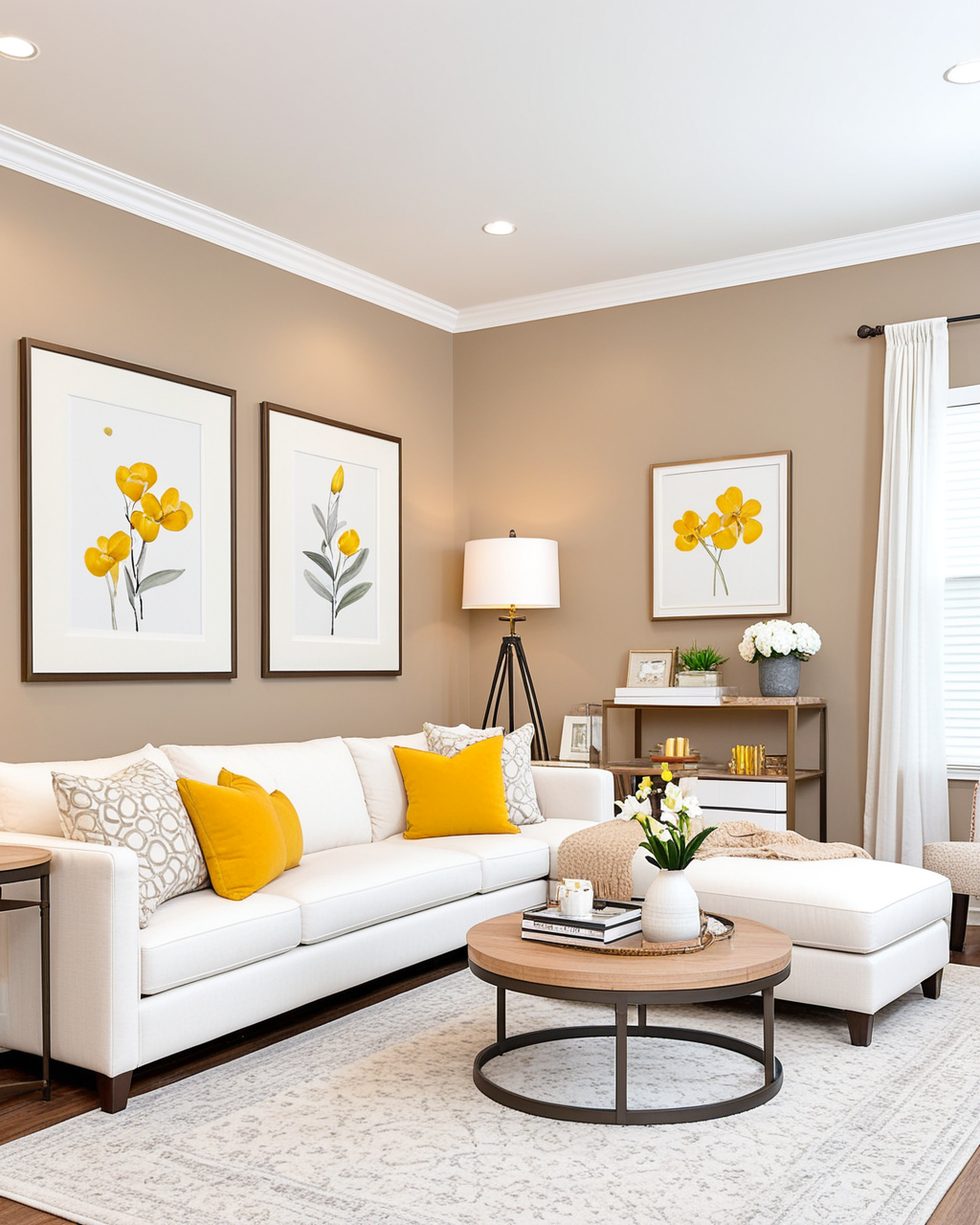 Pastel Living Room Interior paint color combination — Ligonier Tan
