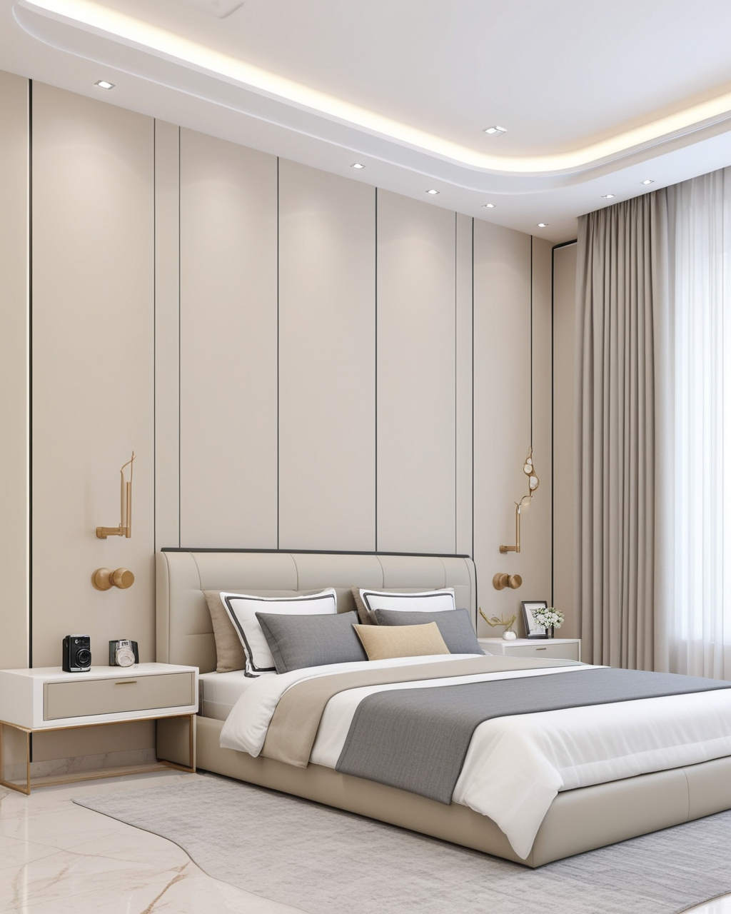 Neutral Bedroom Interior paint color combination — Accessible Beige