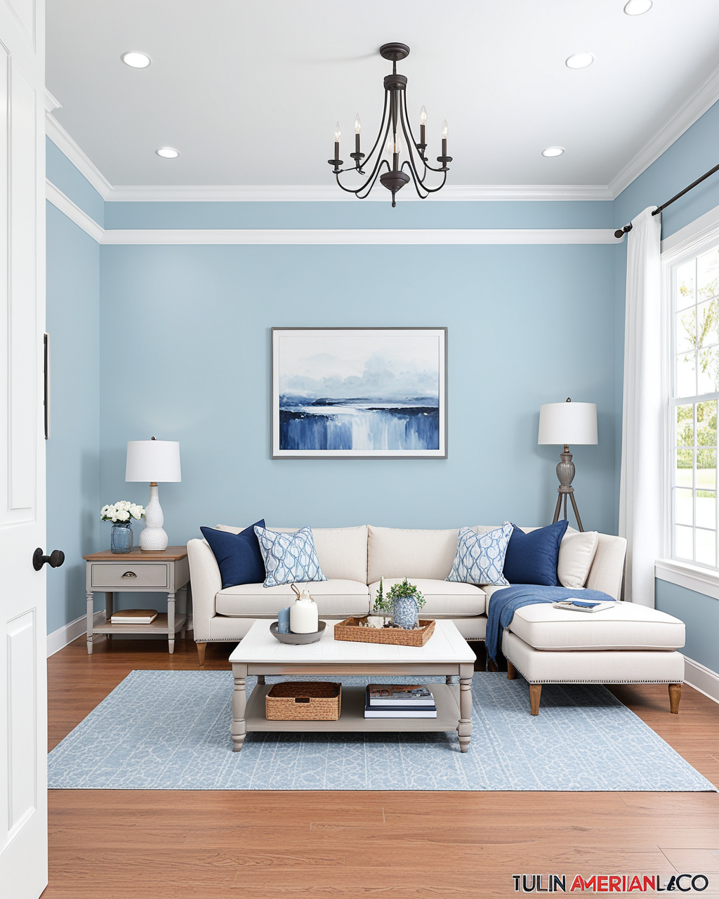 Pastel Living Room Interior paint color combination — Atmospheric