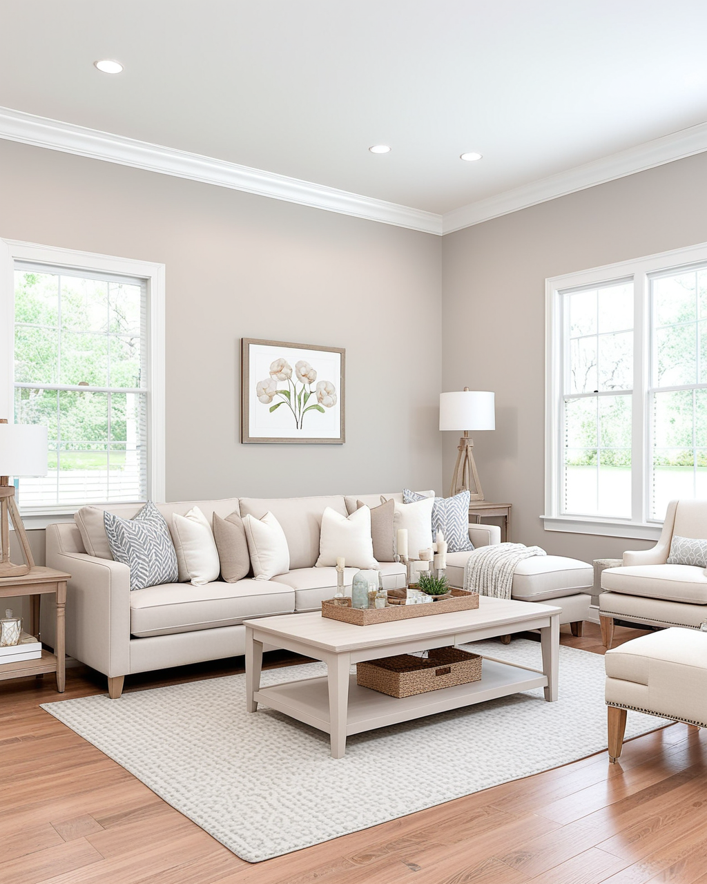 Minimal Living Room Interior paint color combination — Crushed Ice