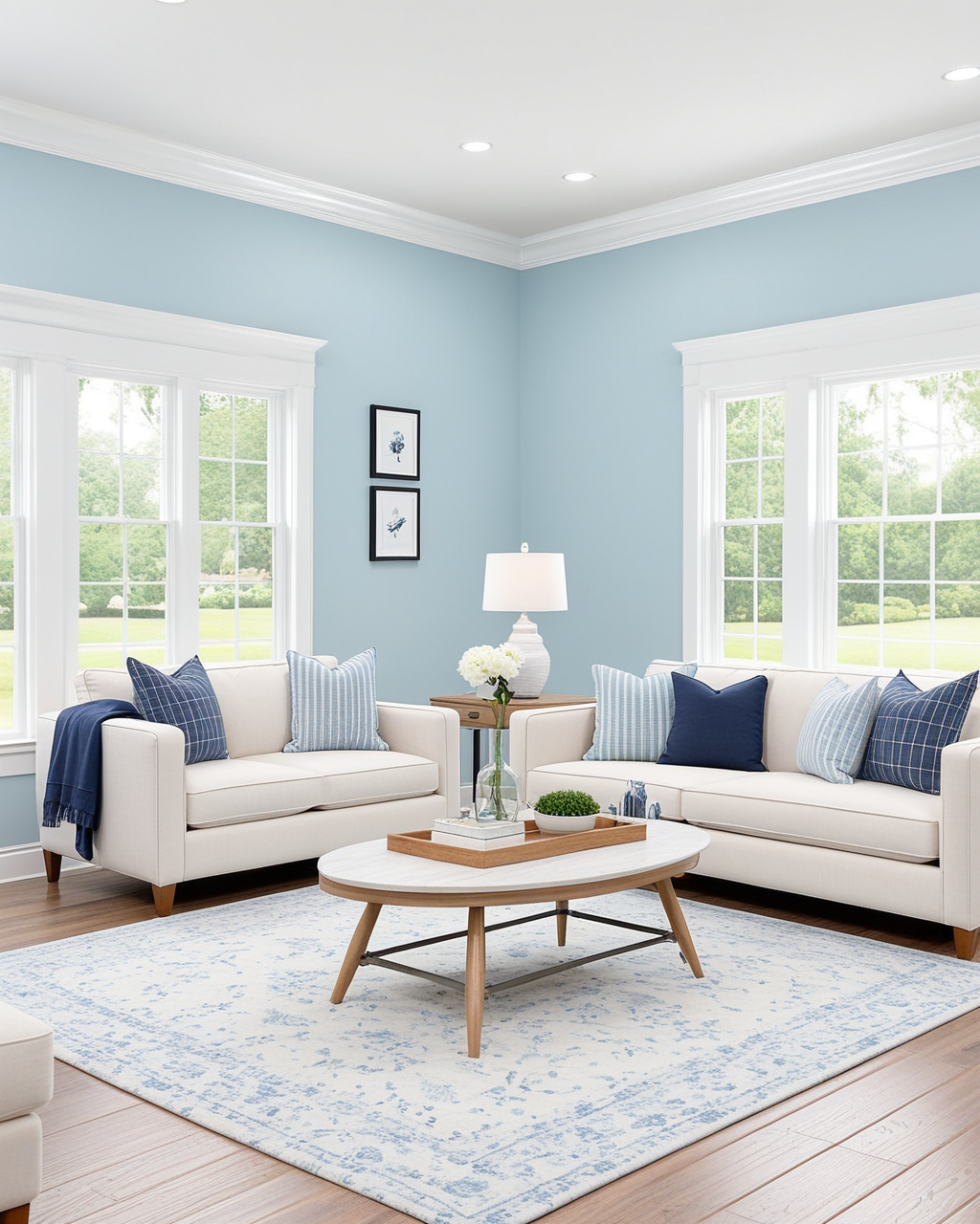 Pastel Living Room Interior paint color combination — Balmy