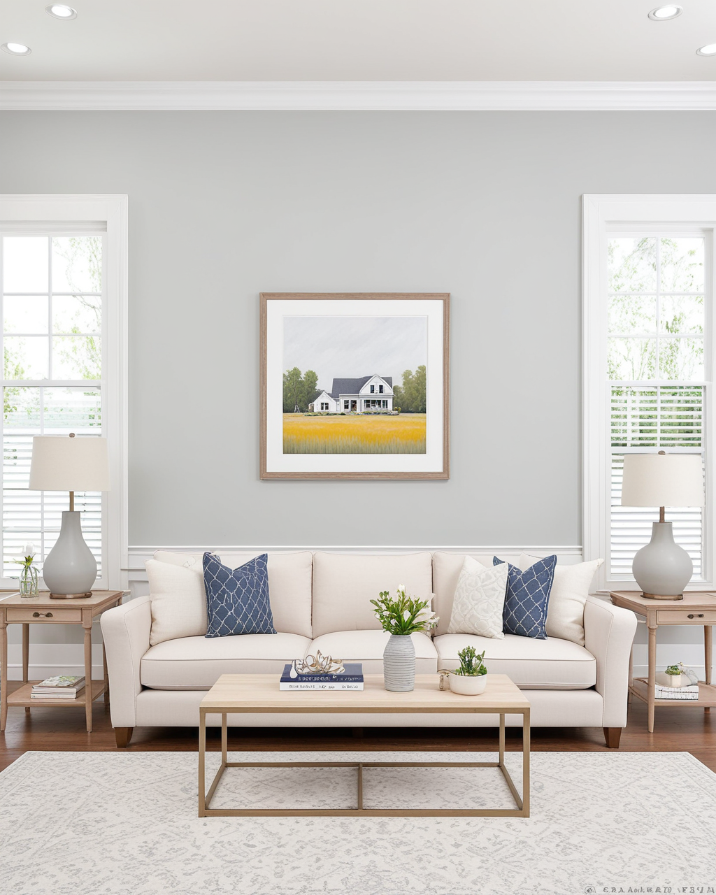 Minimal Living Room Interior paint color combination — Passive