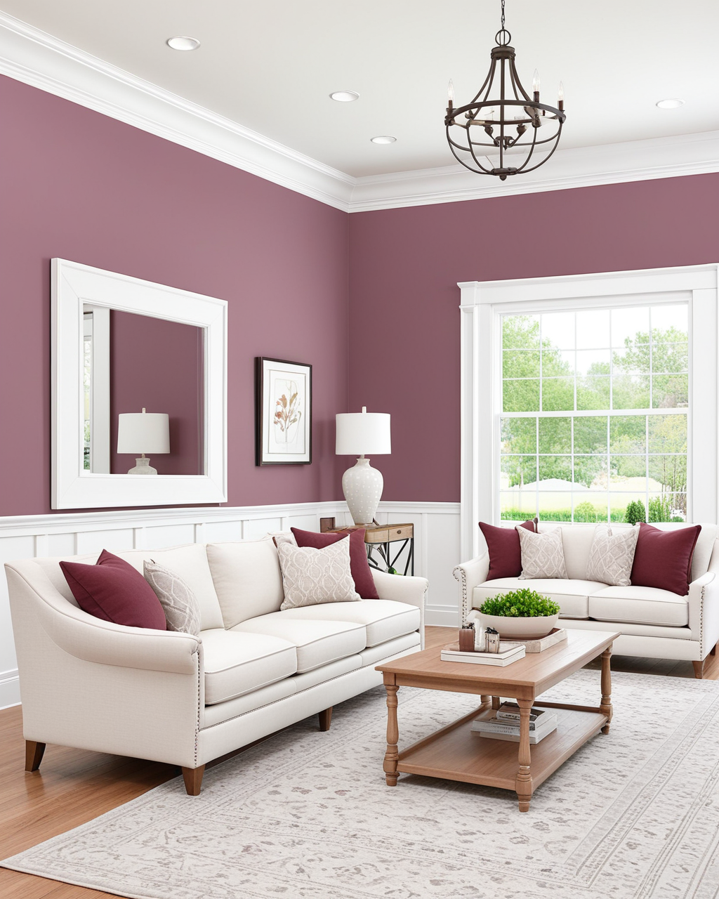 Neutral Living Room Interior paint color combination — Audrey's Blush
