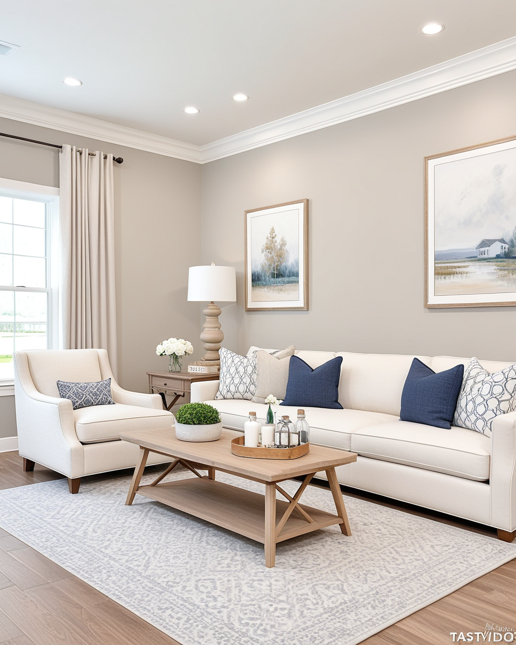 Pastel Living Room Interior paint color combination — Gorgeous White