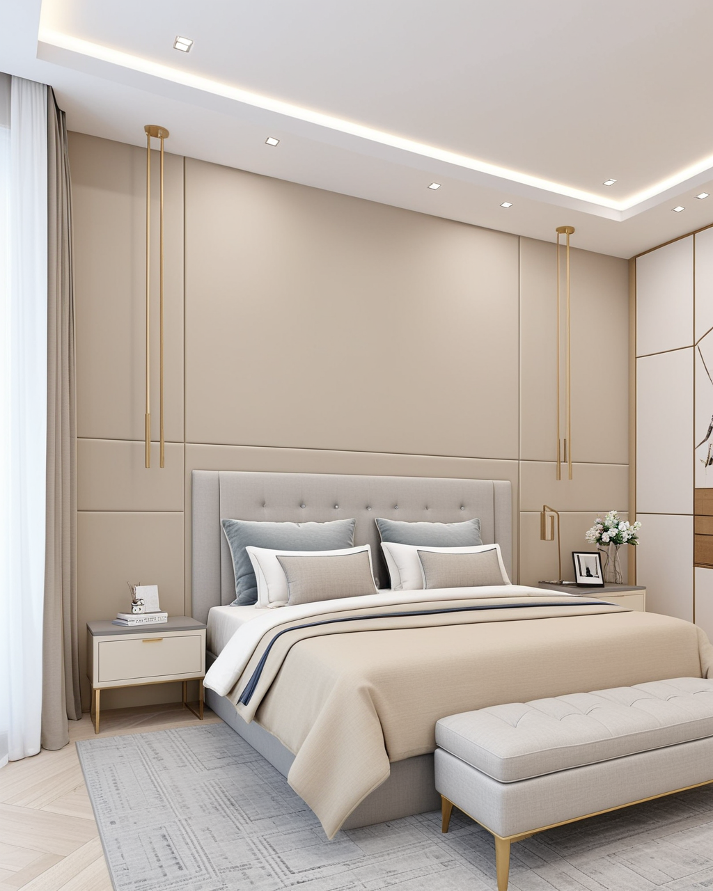Neutral Bedroom Interior paint color combination — Diverse Beige
