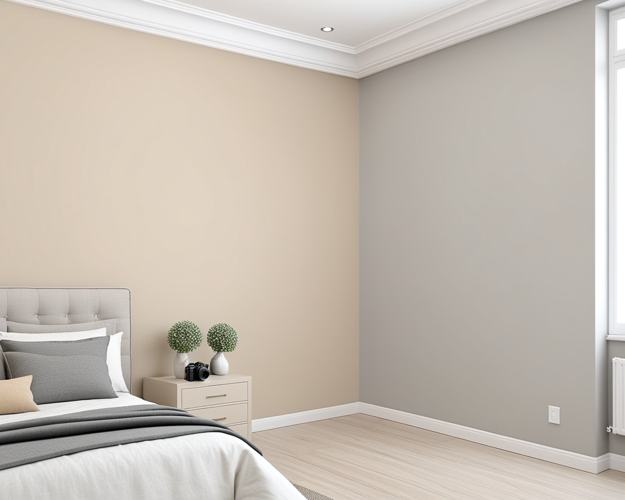 Pastel Bedroom Interior paint color combination — Natural Linen