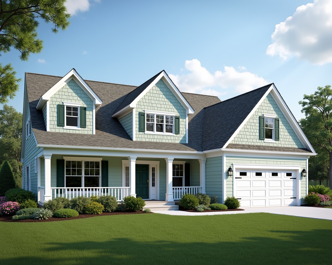 Modern Board And Batten Farmhouse Exterior paint color combination — Rarified Air