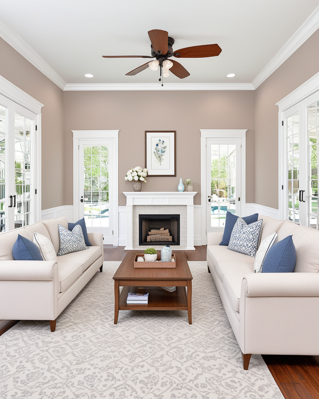 Pastel Living Room Interior paint color combination — Diverse Beige