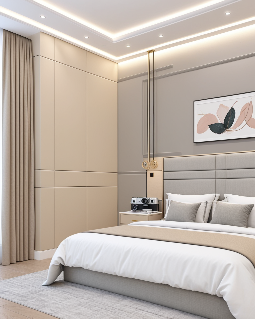 Minimal Bedroom Interior paint color combination — Truly Taupe
