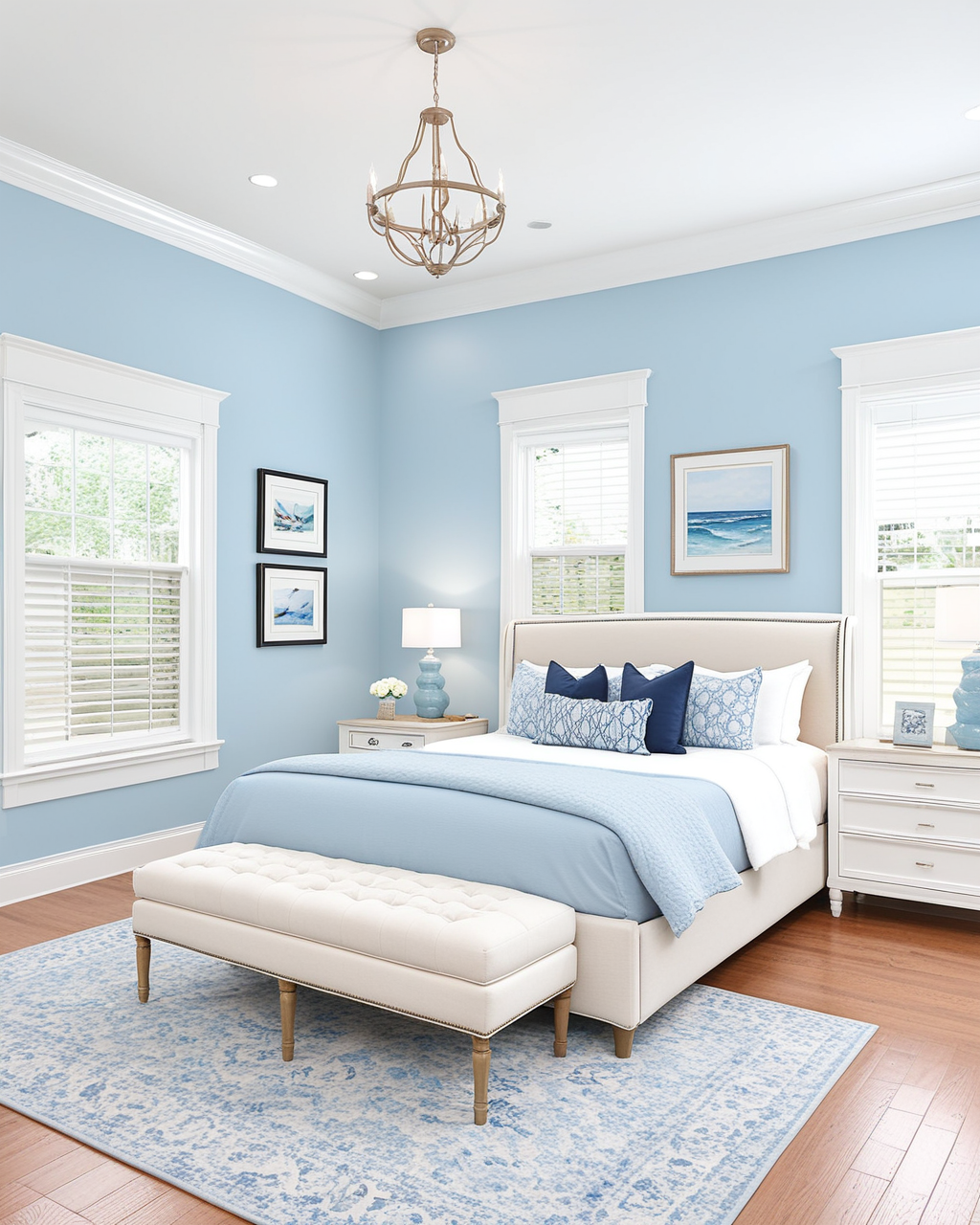 Cool Bedroom Interior paint color combination — Wondrous Blue