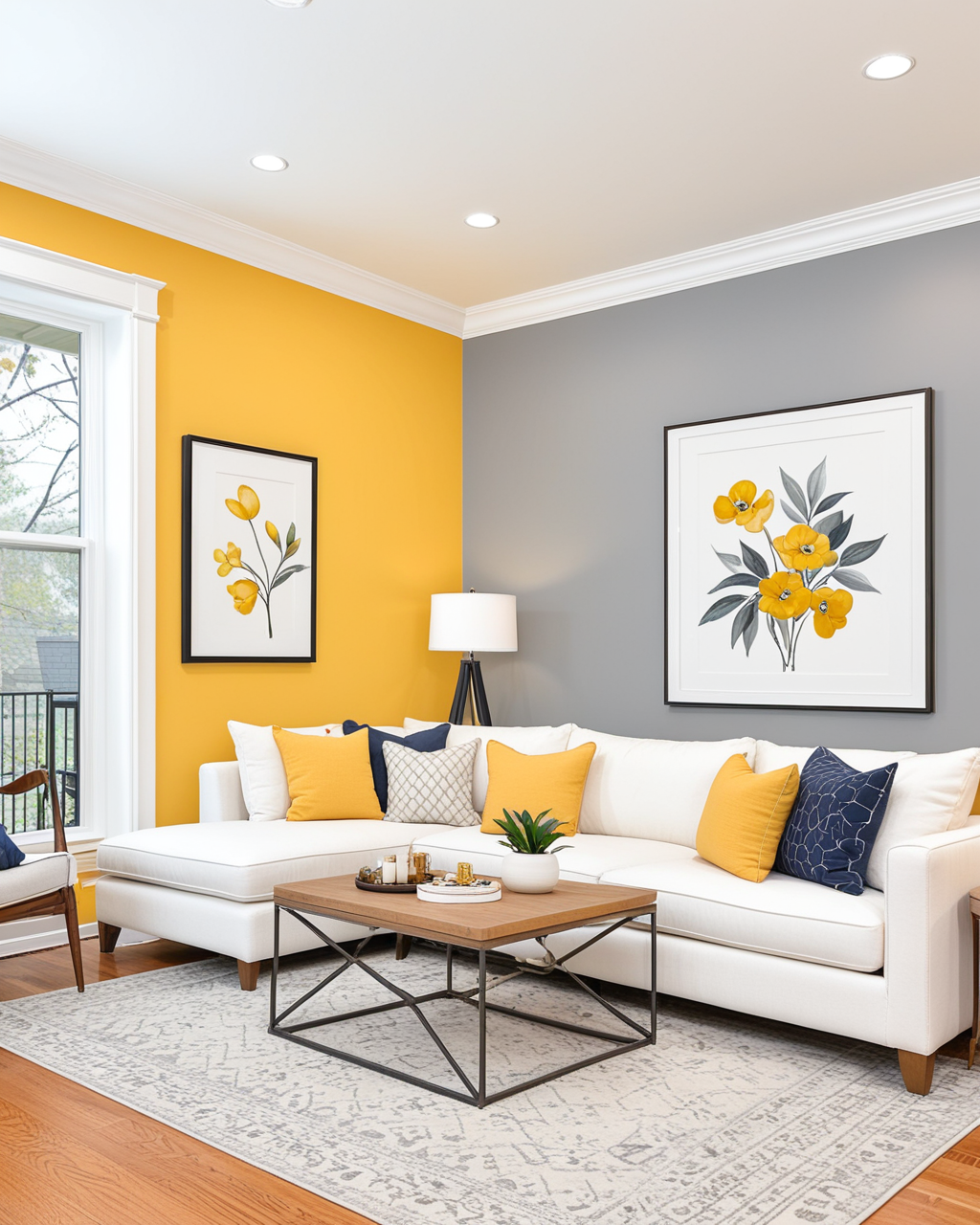 Bold Living Room Interior paint color combination — Swanky Gray