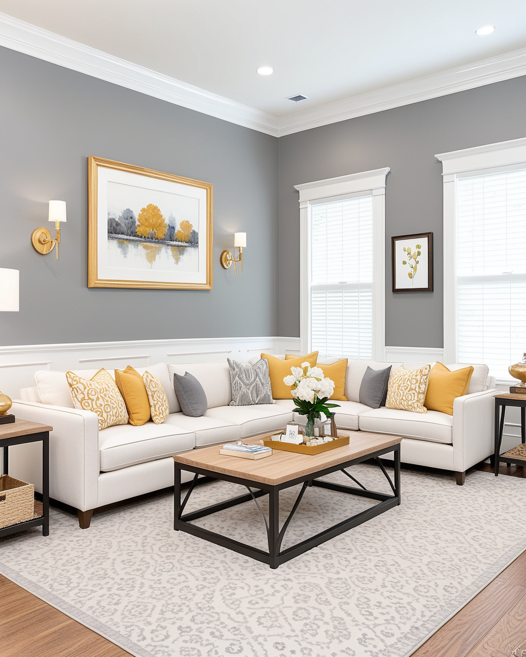 Minimal Living Room Interior paint color combination — Mystical Shade