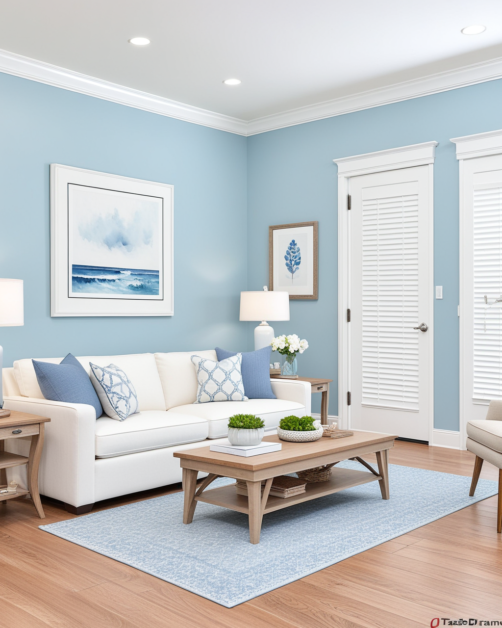 Cool Living Room Interior paint color combination — Wondrous Blue