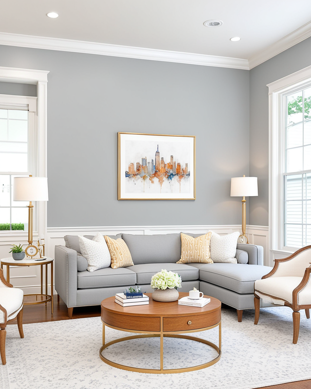 Minimal Living Room Interior paint color combination — Lazy Gray