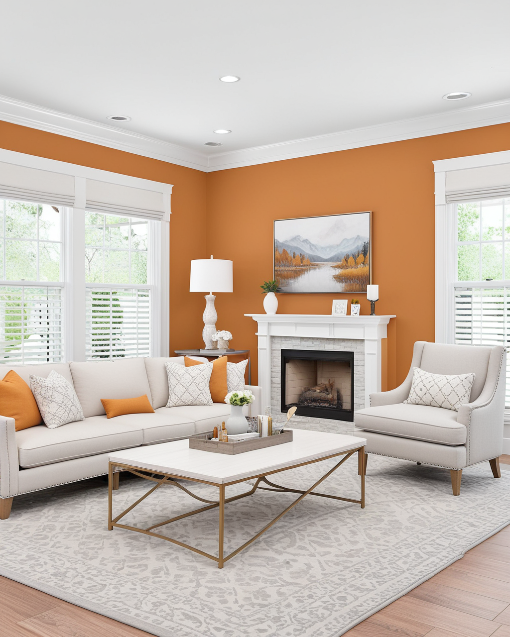 Bold Living Room Interior paint color combination — Tassel
