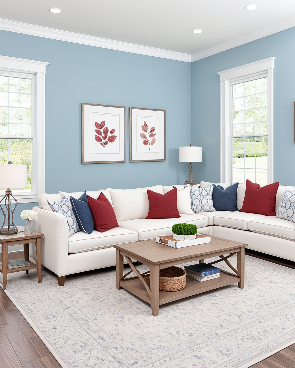 Pastel Living Room Interior paint color combination — Billowy Breeze