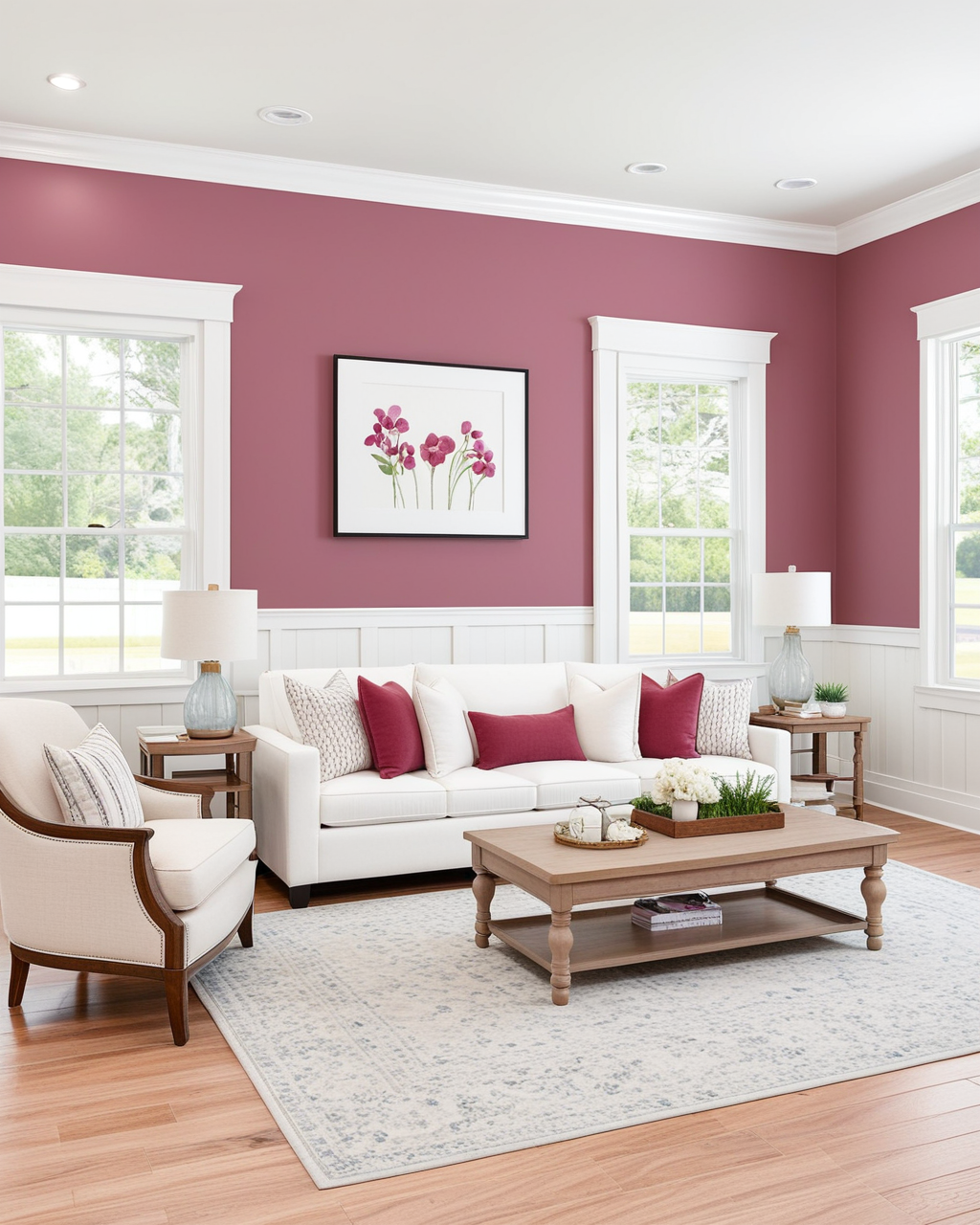Neutral Living Room Interior paint color combination — Audrey's Blush