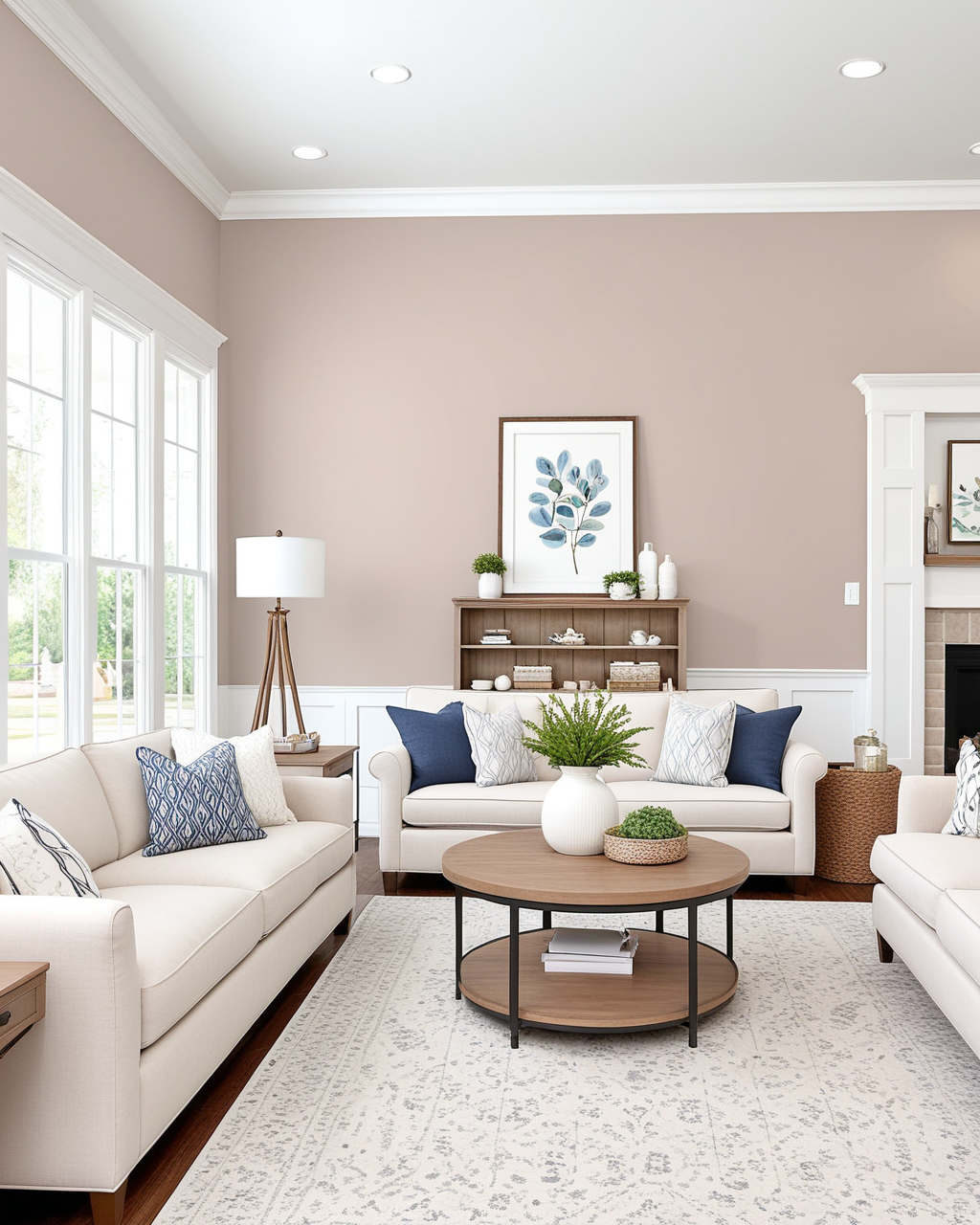Earthy Living Room Interior paint color combination — Touch of Sand