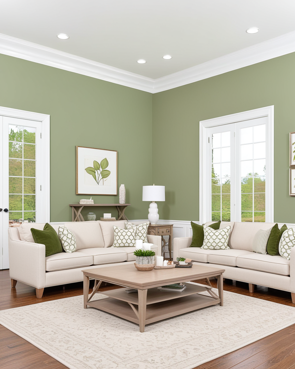 Neutral Living Room Interior paint color combination — Green Sprout