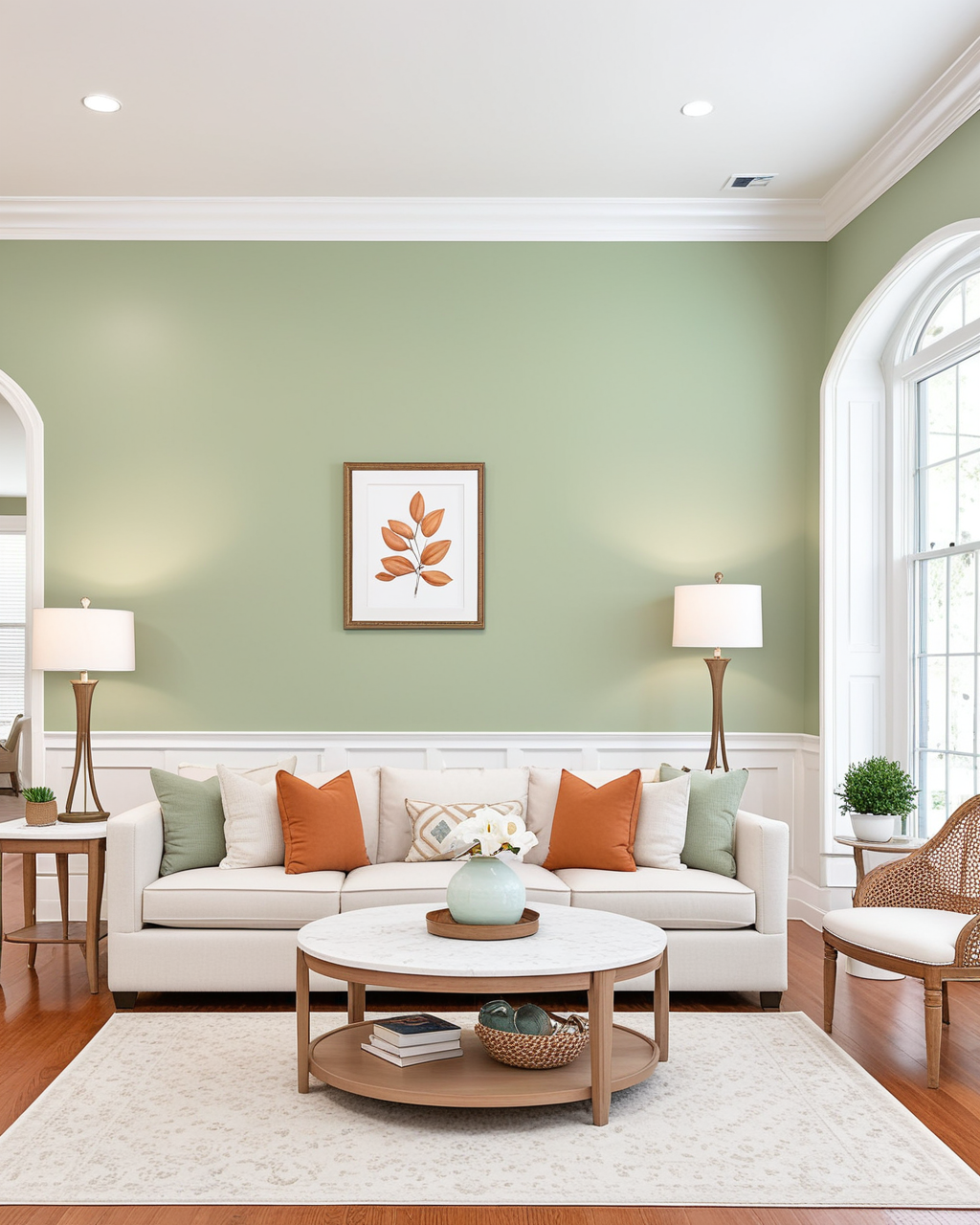 Pastel Living Room Interior paint color combination — Recycled Glass