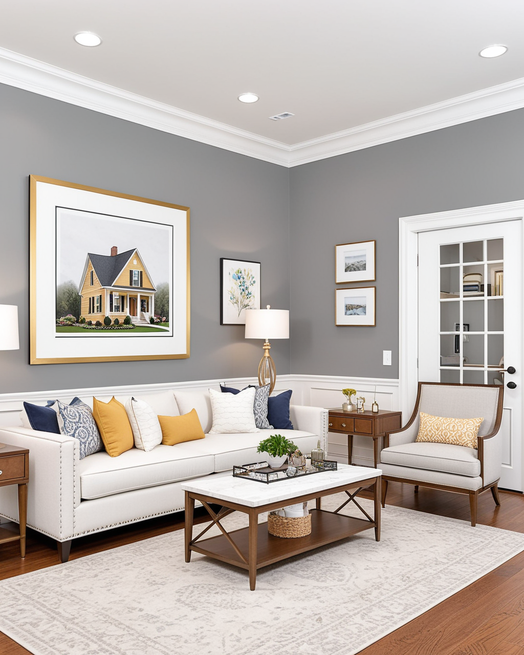 Neutral Living Room Interior paint color combination — Stamped Concrete