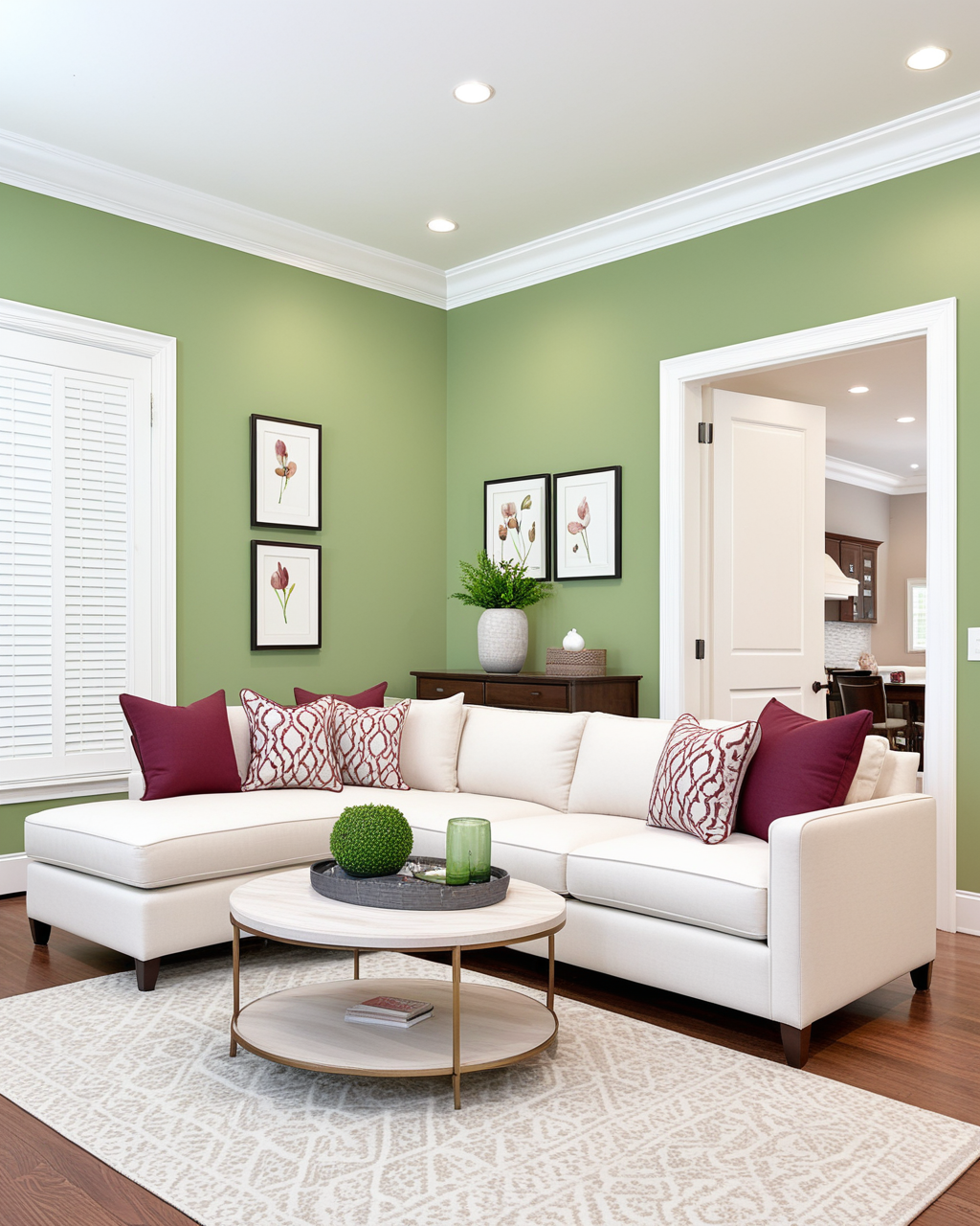 Neutral Living Room Interior paint color combination — Great Green