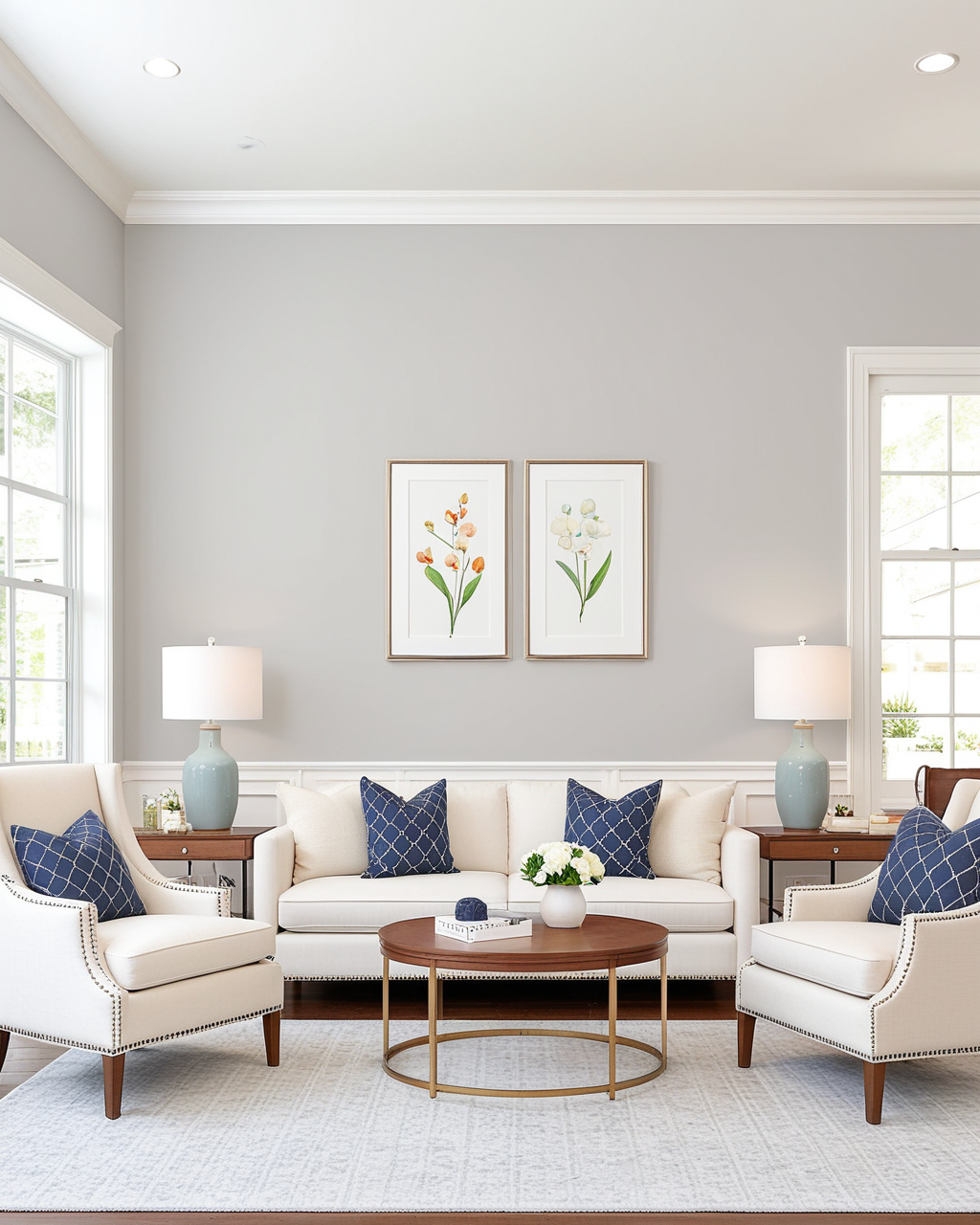 Minimal Living Room Interior paint color combination — Reflection