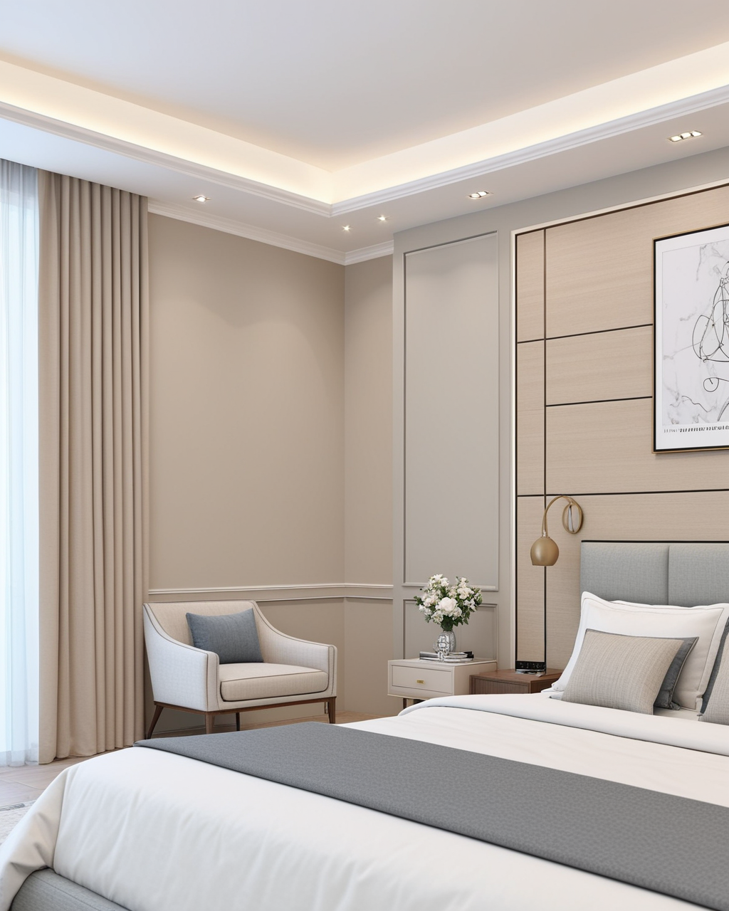 Warm Bedroom Interior paint color combination — Utterly Beige
