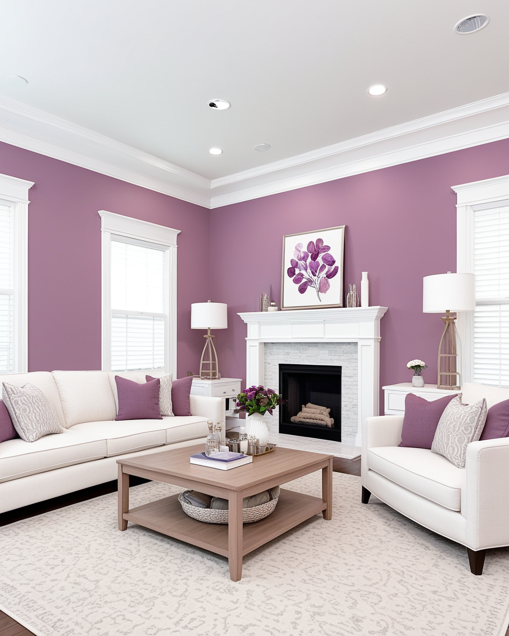 Neutral Living Room Interior paint color combination — Rosé