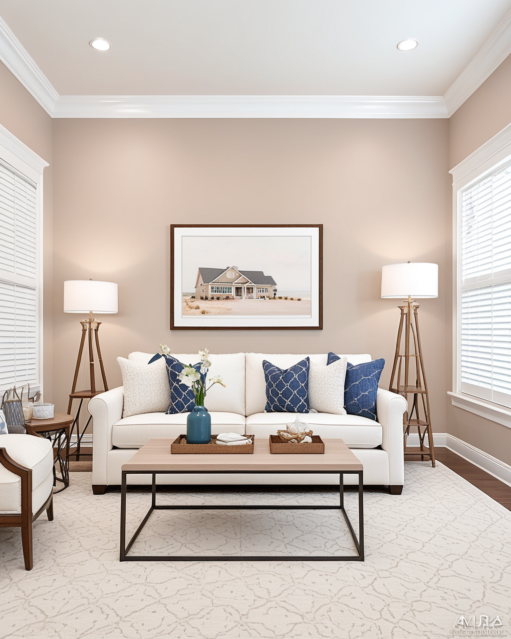 Pastel Living Room Interior paint color combination — Maison Blanche