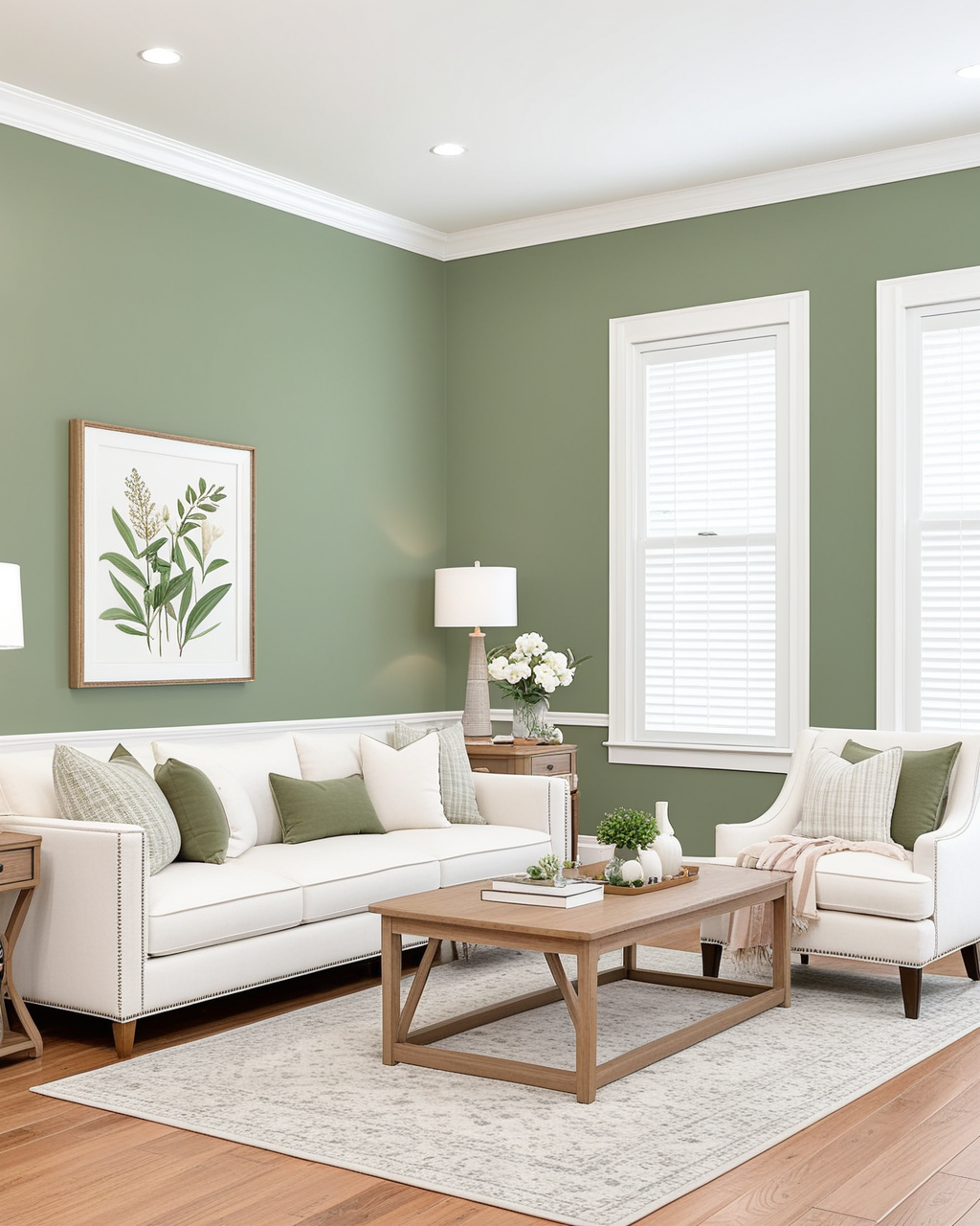 Classic Living Room Interior paint color combination — Willow Tree