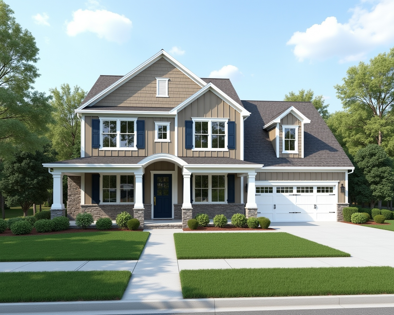 Minimal Board And Batten Farmhouse Exterior paint color combination — High Reflective White