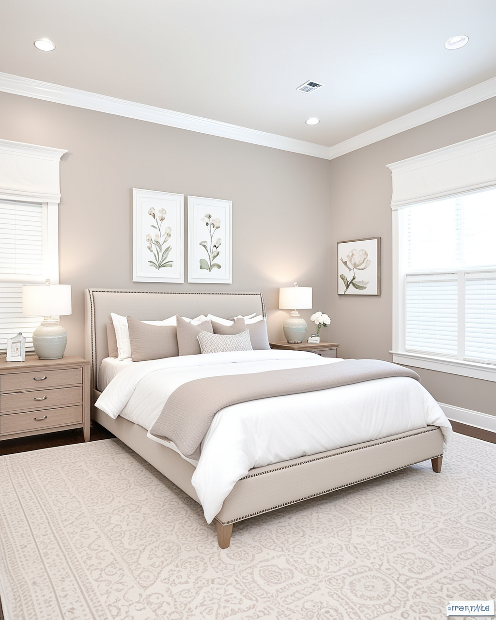 Pastel Bedroom Interior paint color combination — Natural Tan