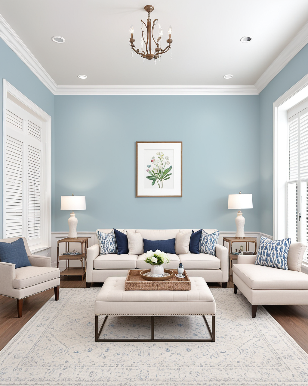 Pastel Living Room Interior paint color combination — Tradewind
